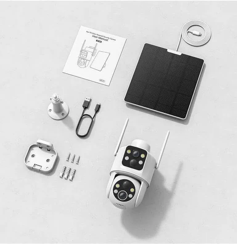 Solar Camera Outdoor Wireless 6MP Dual Lens Solar - 355° Pan & 1 image indicator(5)