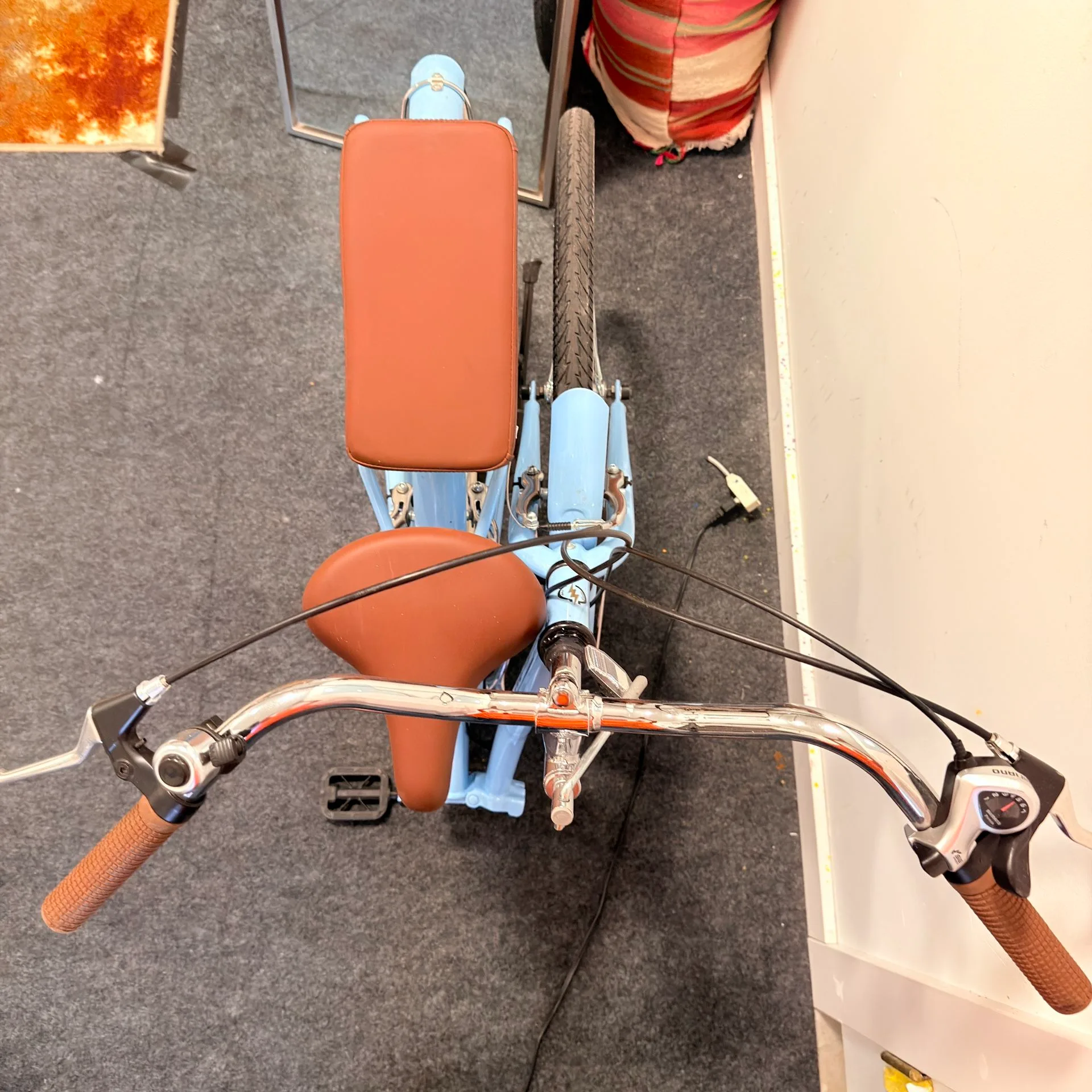 Foldable City Bike - K+POP Step-Through - Sky Blue - 7-Speed image indicator(12)