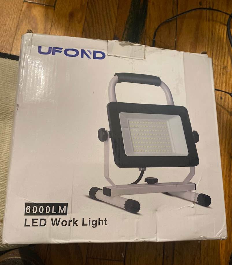 UFOND 6000 Lumen LED Work Light with Stand,60W Waterproof Flood - photo 3