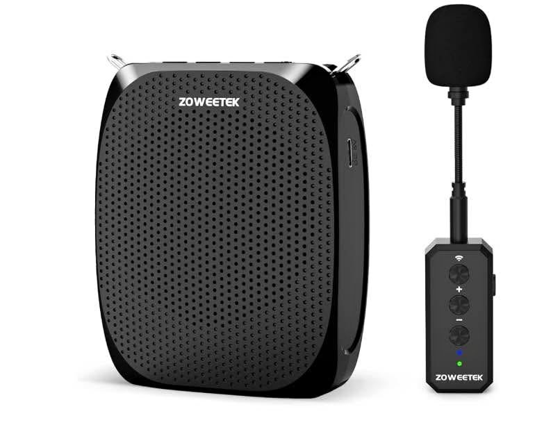 ZOWEETEK Voice Amplifier with Wireless Lavalier Microphone for T