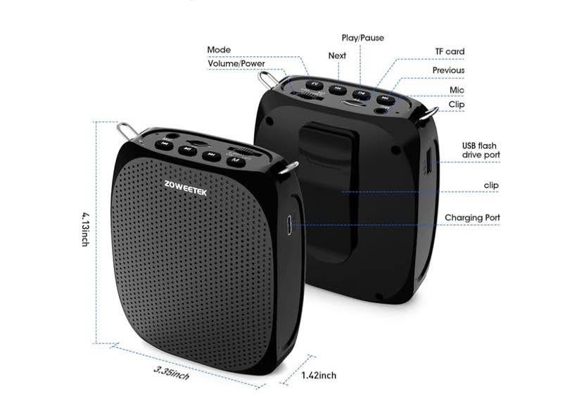 ZOWEETEK Voice Amplifier with Wireless Lavalier Microphone for T - photo 5
