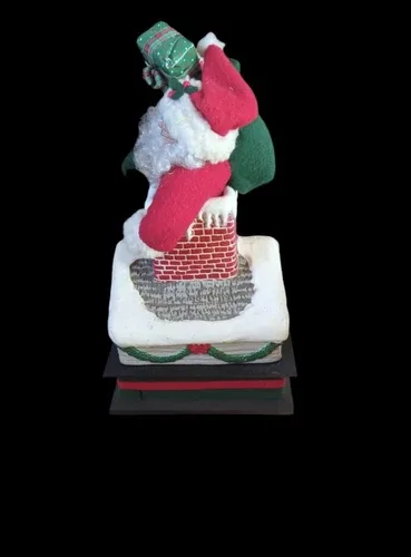 NOEL Musical Light Christmas Santa Down Chimney VTG image indicator(4)
