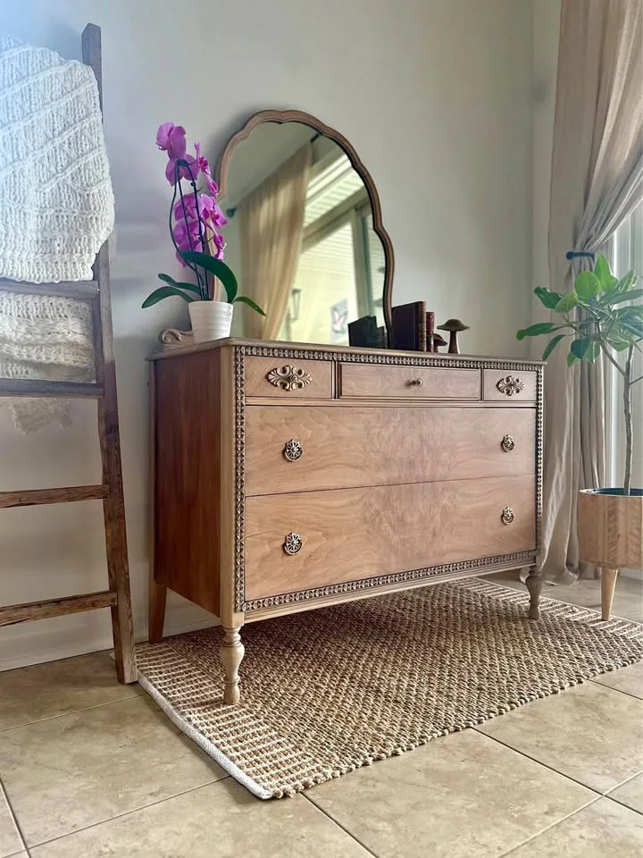 Restored Light Wood Antique Dresser