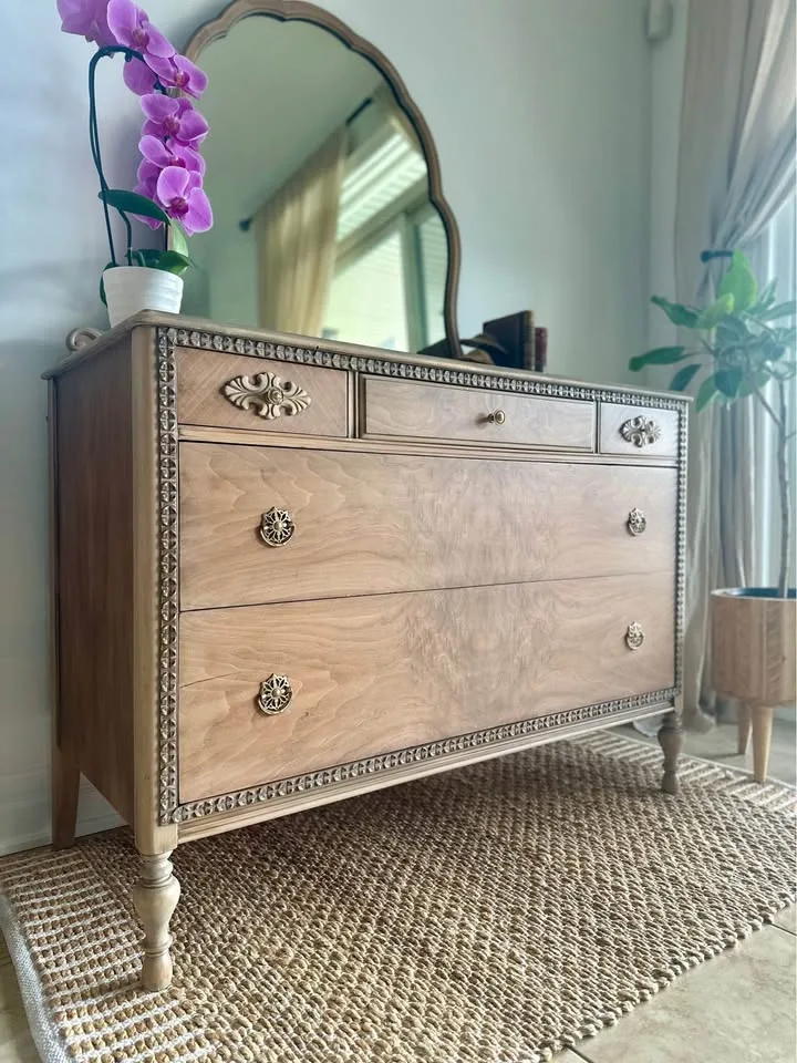 Restored Light Wood Antique Dresser image indicator(9)