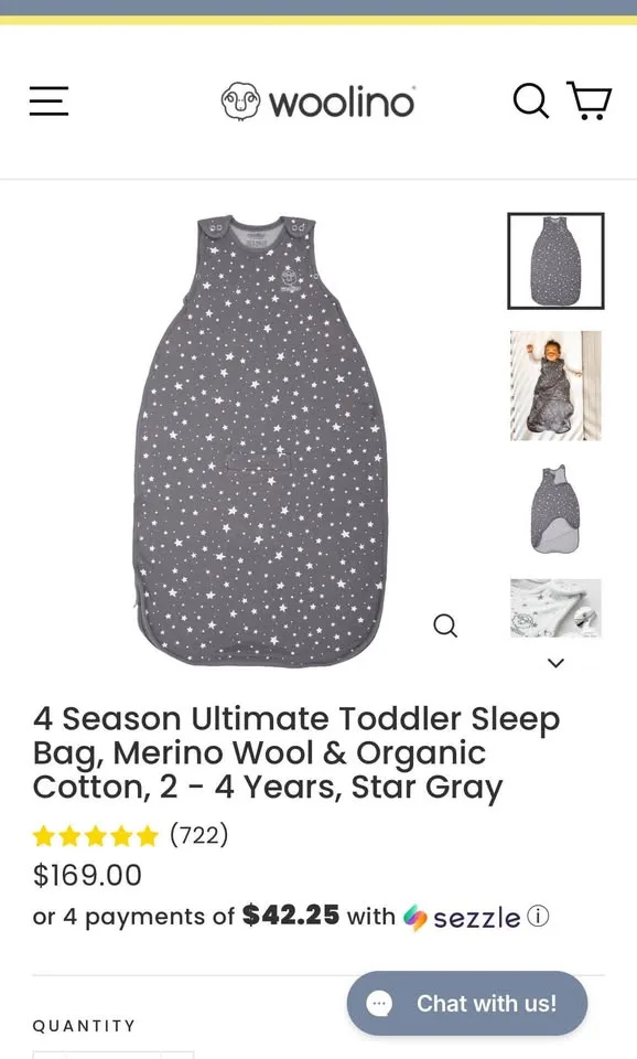 Woolino Sleep Bag/Sac 2-4 years image indicator(4)