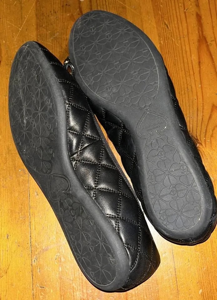 Kate Spade Black Leather Paris Ballet Flats - SZ 8.5 image indicator(2)