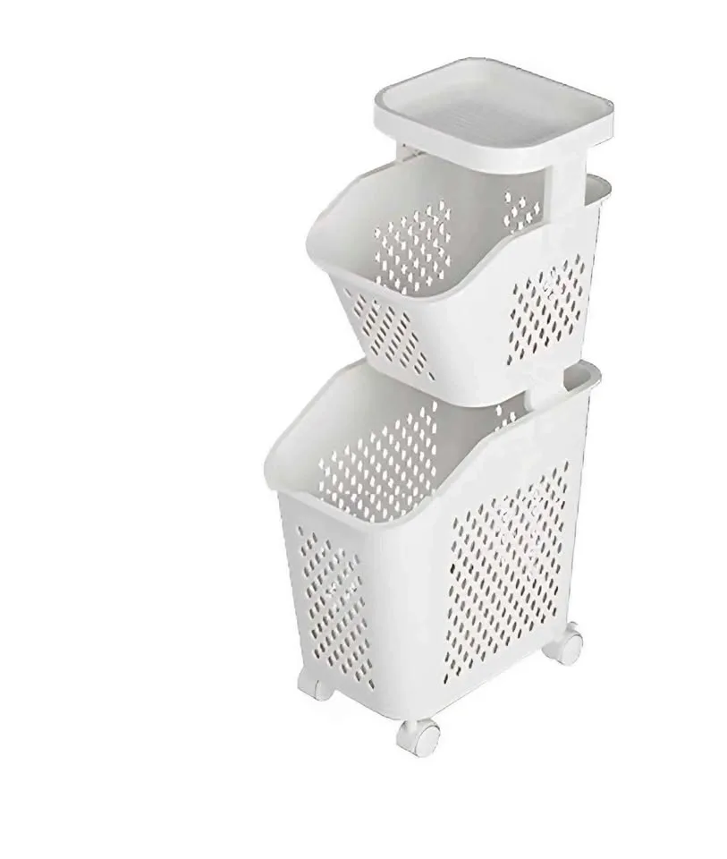 Laundry Hamper Double Layer Sundries Organizer Space Saving Dirt thumbnail