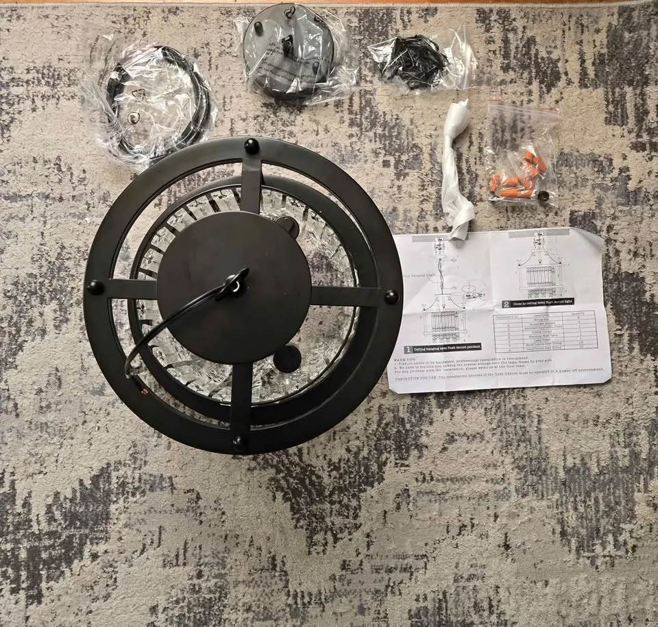 3 Lights Lantern Crystal chandelier. image indicator(4)