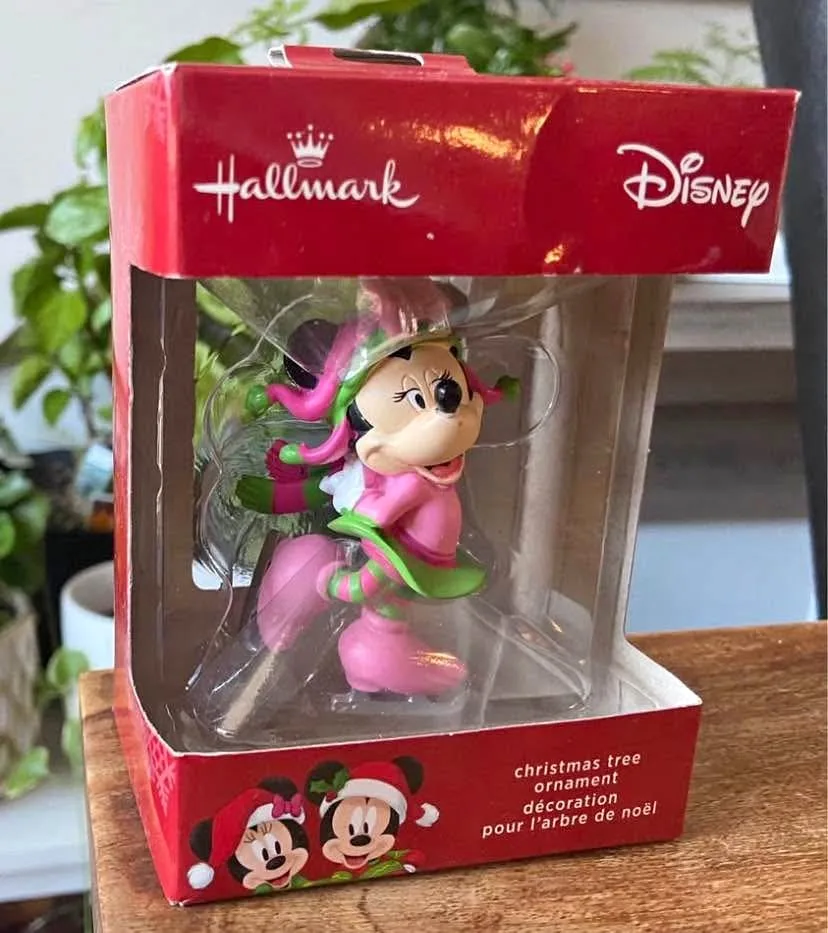 EUC: Hallmark Disney Minnie Mouse Ice Skating Red Box Tree Ornam thumbnail