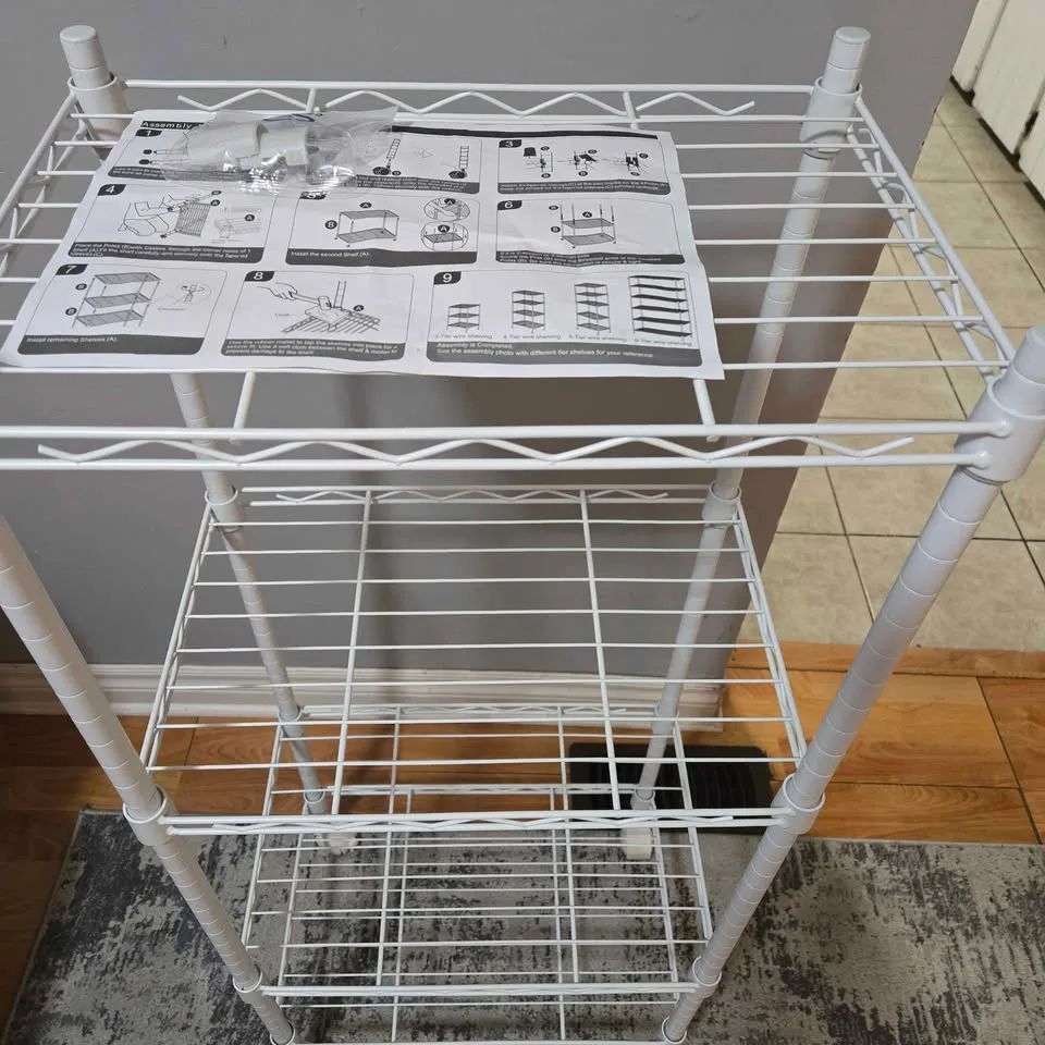 Home Basics Wire Shelving Storage Unit (4 Tier, White) image indicator(2)