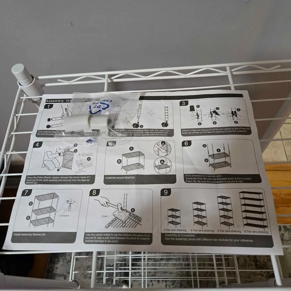 Home Basics Wire Shelving Storage Unit (4 Tier, White) image indicator(3)