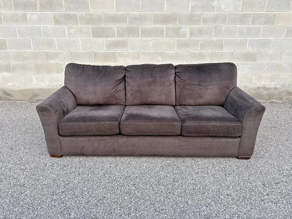 FREE DELIVERY✅ MICRO-SUEDE GREY LARGE COMFY 3 SEATER COUCH / S