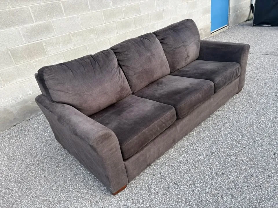 FREE DELIVERY✅ MICRO-SUEDE GREY LARGE COMFY 3 SEATER COUCH / S image indicator(2)