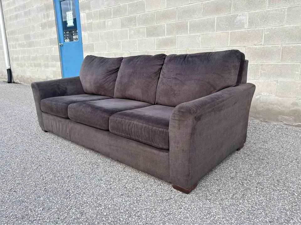 FREE DELIVERY✅ MICRO-SUEDE GREY LARGE COMFY 3 SEATER COUCH / S image indicator(3)