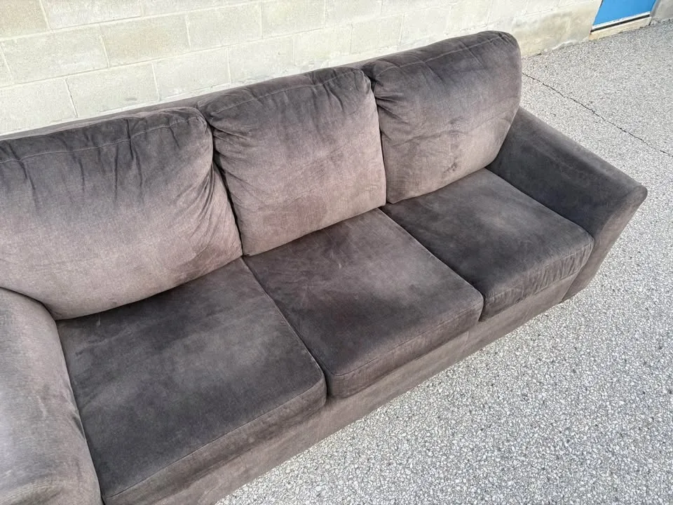 FREE DELIVERY✅ MICRO-SUEDE GREY LARGE COMFY 3 SEATER COUCH / S image indicator(4)