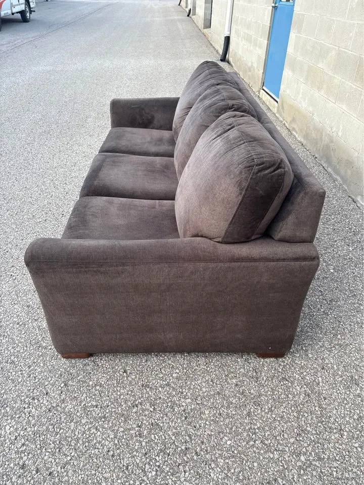 FREE DELIVERY✅ MICRO-SUEDE GREY LARGE COMFY 3 SEATER COUCH / S image indicator(5)
