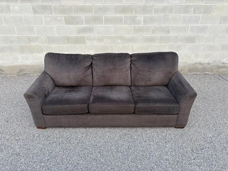 FREE DELIVERY✅ MICRO-SUEDE GREY LARGE COMFY 3 SEATER COUCH / S image indicator(10)