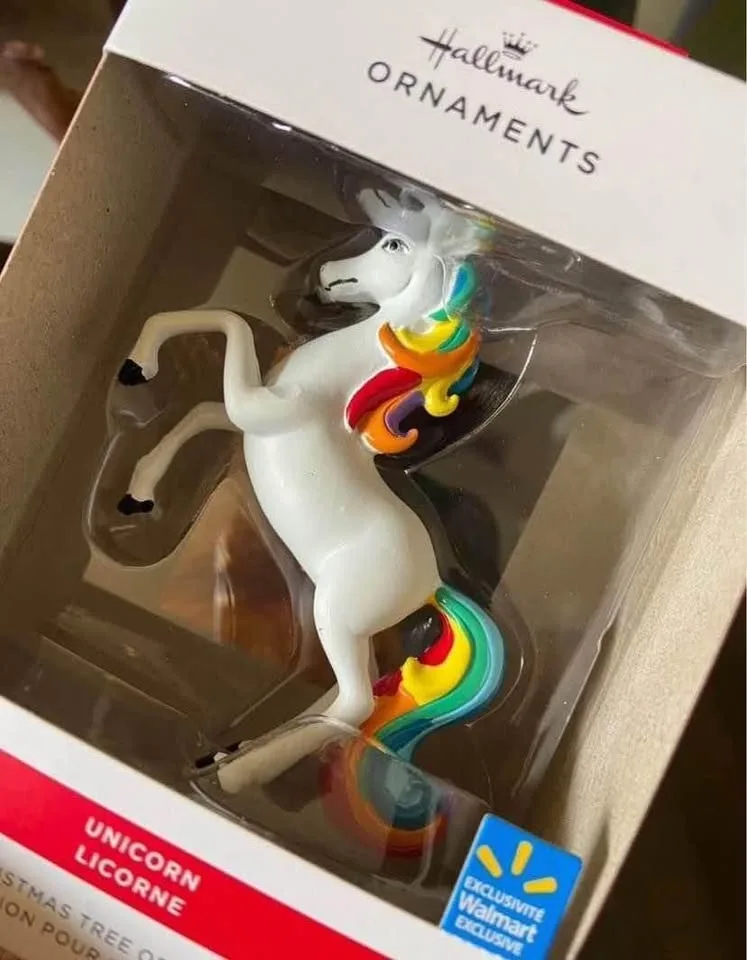 BRAND NEW: Hallmark Christmas Tree Ornament - Rainbow Mane Unico image indicator(2)