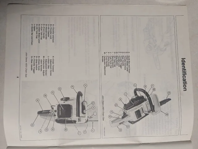 John Deere chainsaw operators manual, 25ev and 45ev image indicator(2)