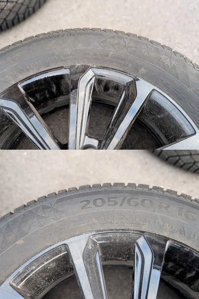 Used Twice Only! Continental Winter Tires+Alloy Rims+Tpms Sensor image indicator(3)