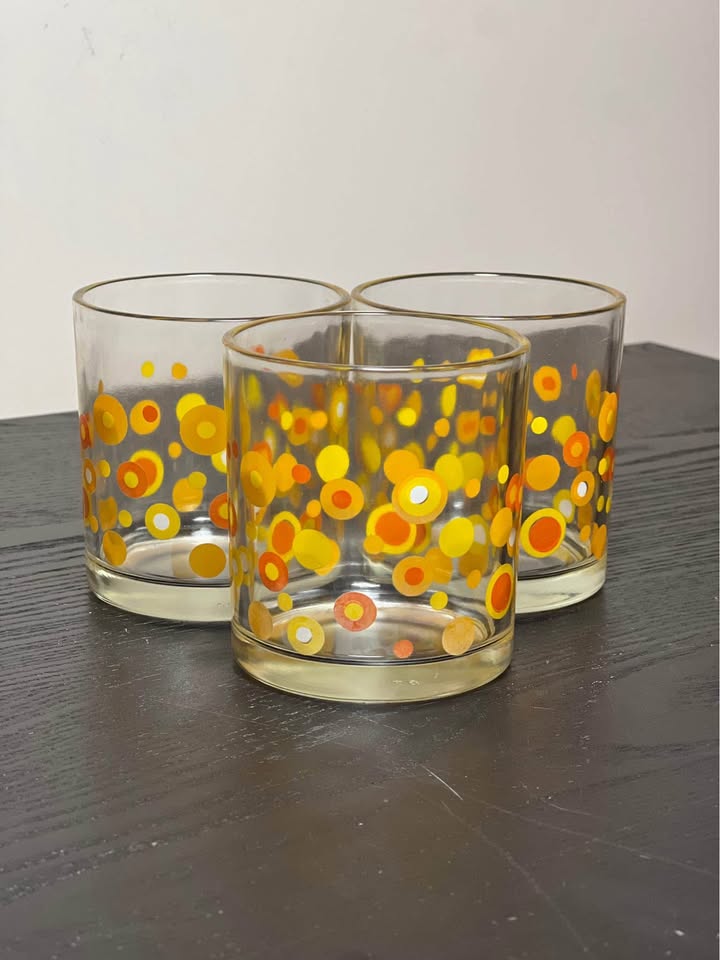 1970s Mod Polka Dot Glasses - Set of 3 - photo 5