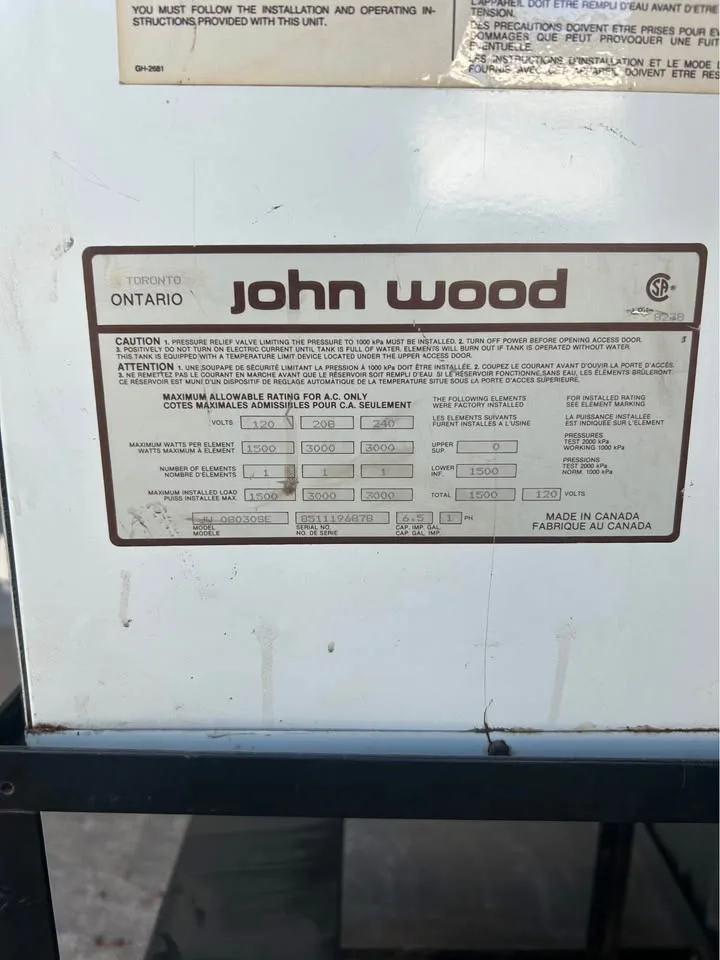 John Wood 30-Gallon Electric Hot Water Tank image indicator(7)