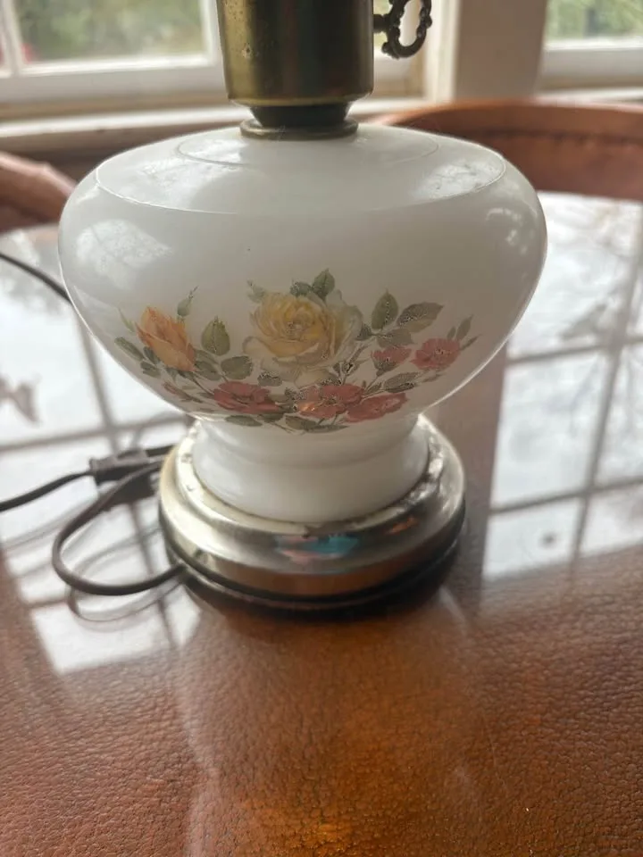 Vintage globe milk glass lamp image indicator(2)