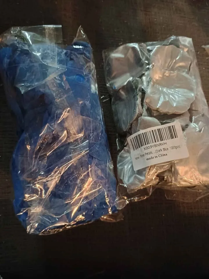 Fake Flower Petals Royal Blue and Silver image indicator(3)