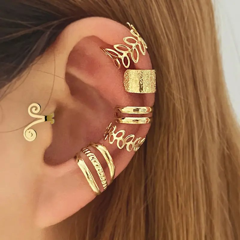 6pcs Minimalist Clip-On Earcuff Set - Gold / Silver - photo 2