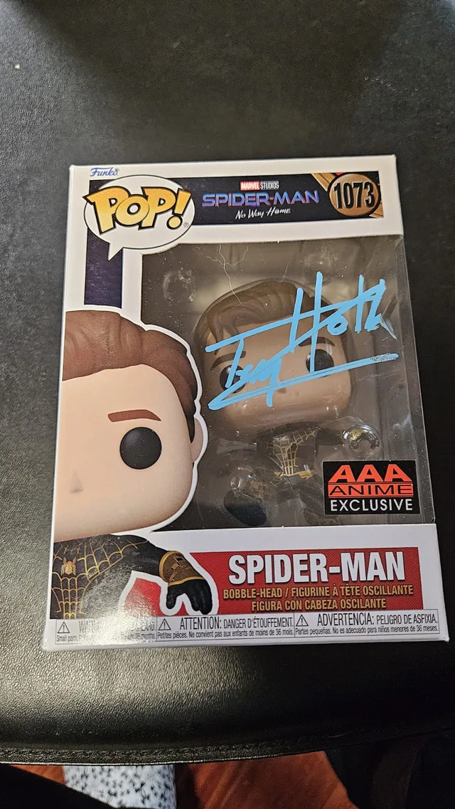 Tom Holland Signed Spider-Man: Funko Pop . Authenticated thumbnail
