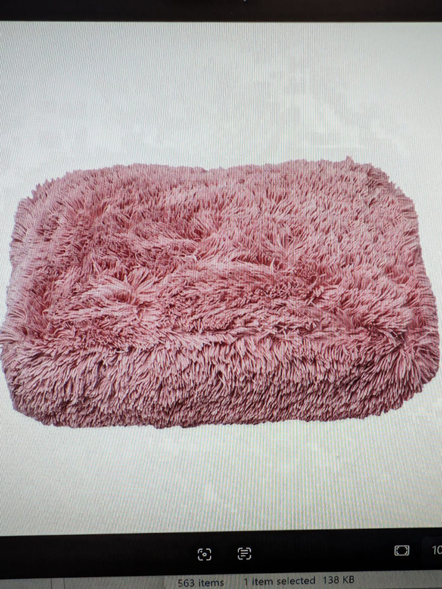 Plush Rectangular Pet Bed – Light Pink | Small | 56 x 40 x 13 cm