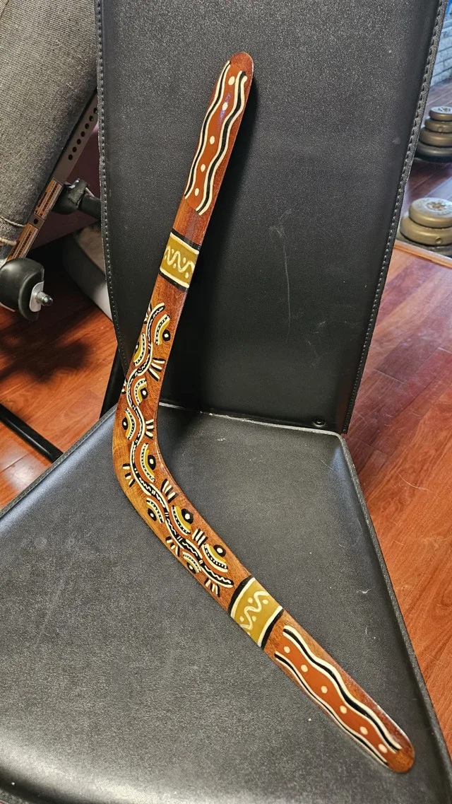 17" Handcrafted Aboriginal Boomerang – Antique from Australia thumbnail