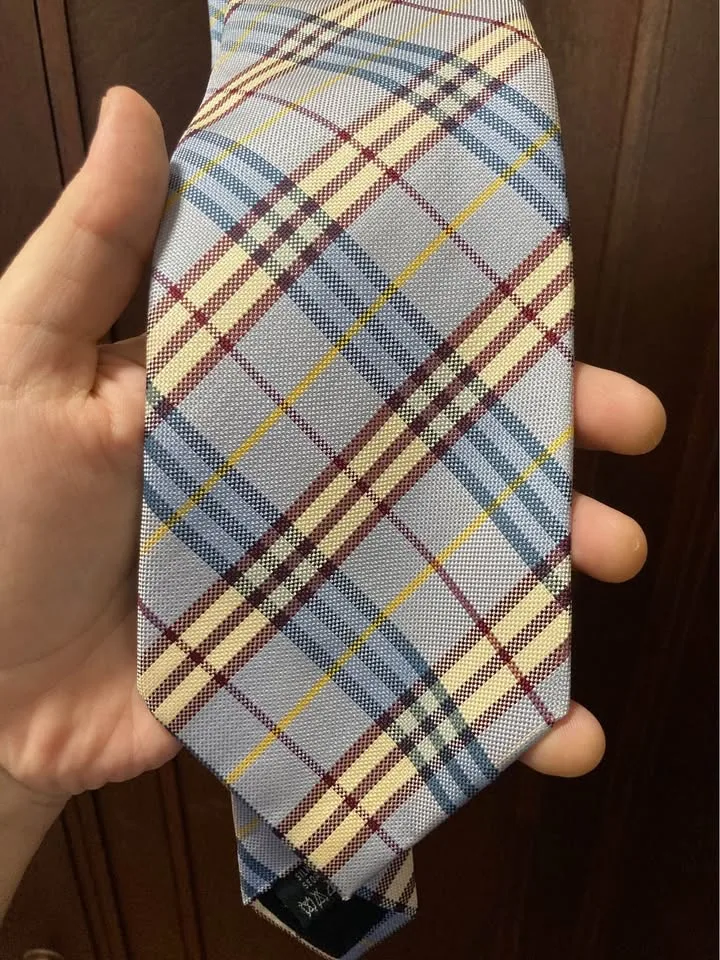 Burberry blue plaid tie image indicator(2)