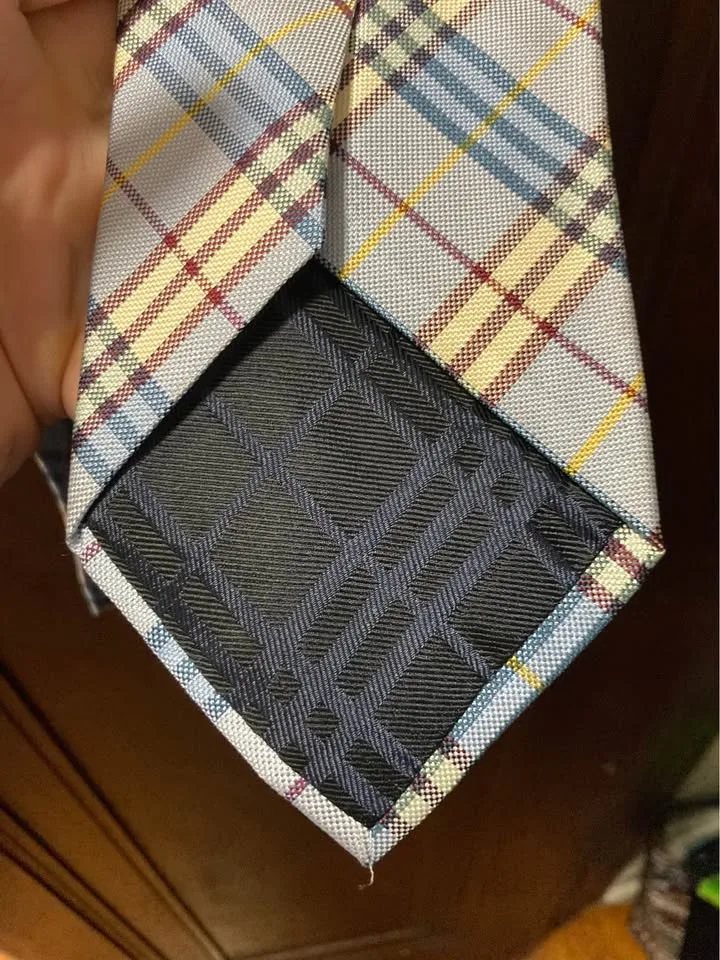 Burberry blue plaid tie image indicator(3)