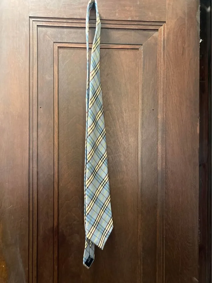 Burberry blue plaid tie image indicator(6)