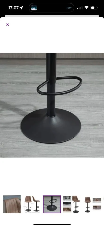 Brown Leather Adjustable Height Counter Chairs image indicator(5)