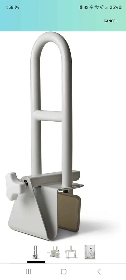 Midline bathtub bar, locks on the side of bathtub image indicator(4)