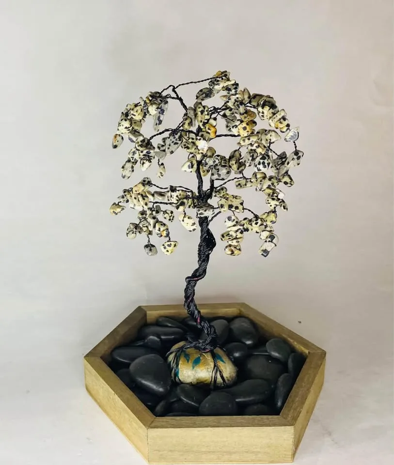 Dalmatian Jasper | Handcrafted Gemstone Tree Decor 7” image indicator(2)
