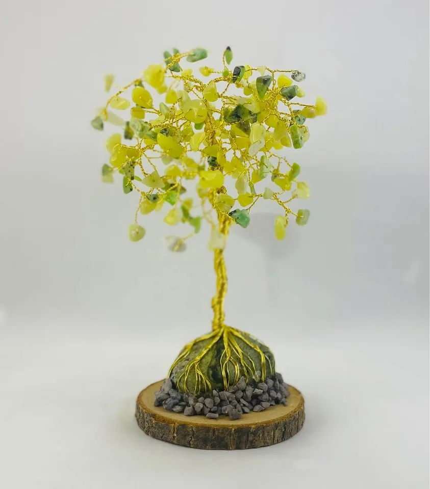Handcrafted Olive Jade & Serpentine Gemstone Tree image indicator(2)