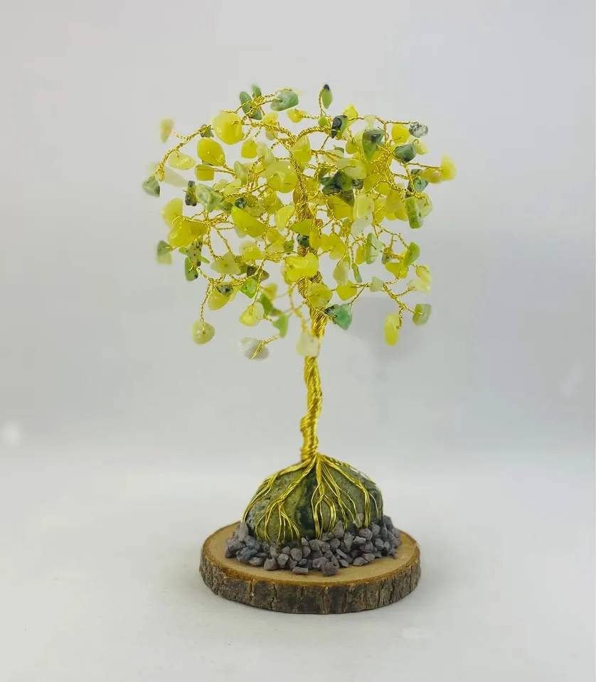 Handcrafted Olive Jade & Serpentine Gemstone Tree image indicator(3)