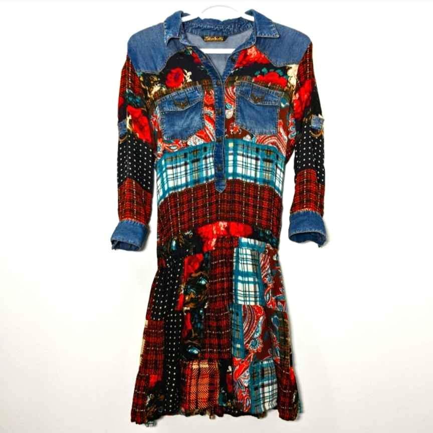 Patch work dress S