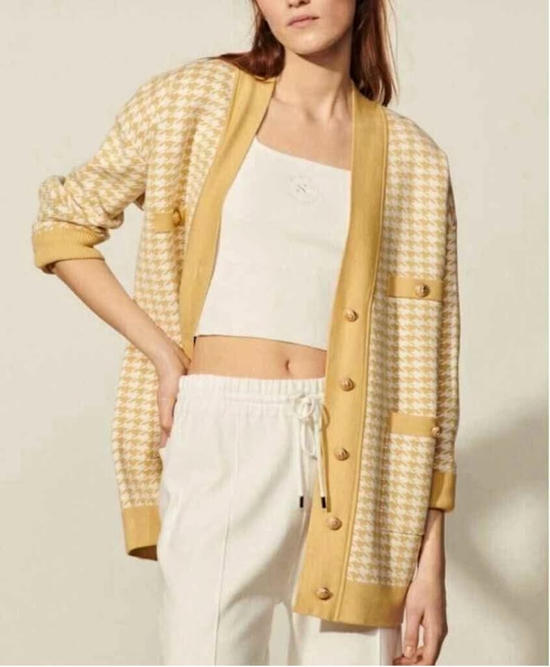 Joie gold Lion buttons cardigan XS-S