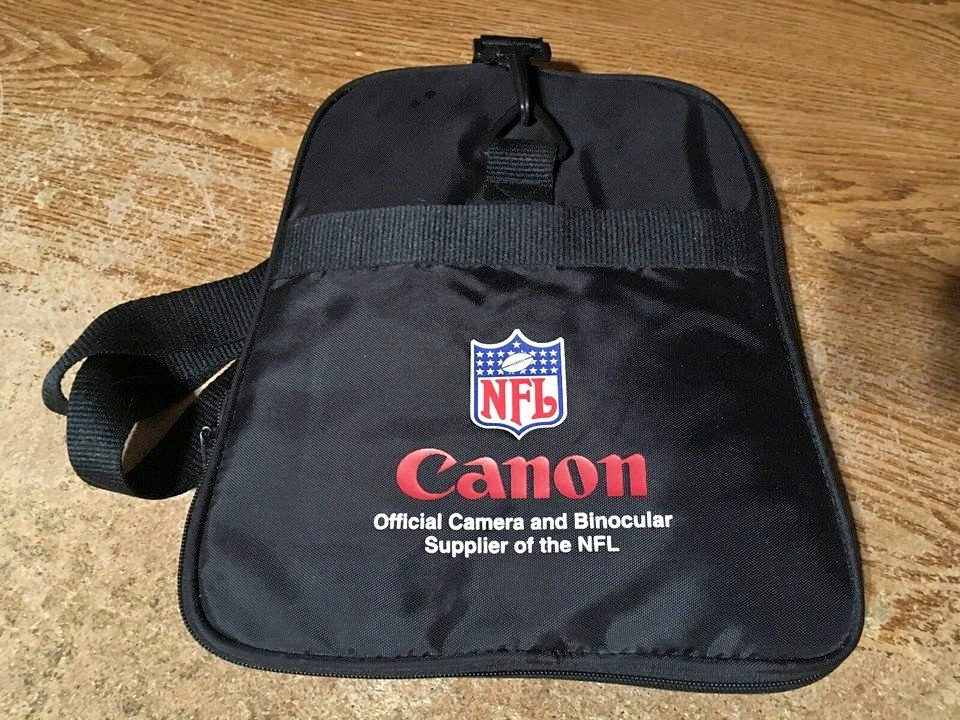 VINTAGE CANON CAMERA NFL ADVERTISING COLLAPSIBLE DUFFEL BAG 18 X