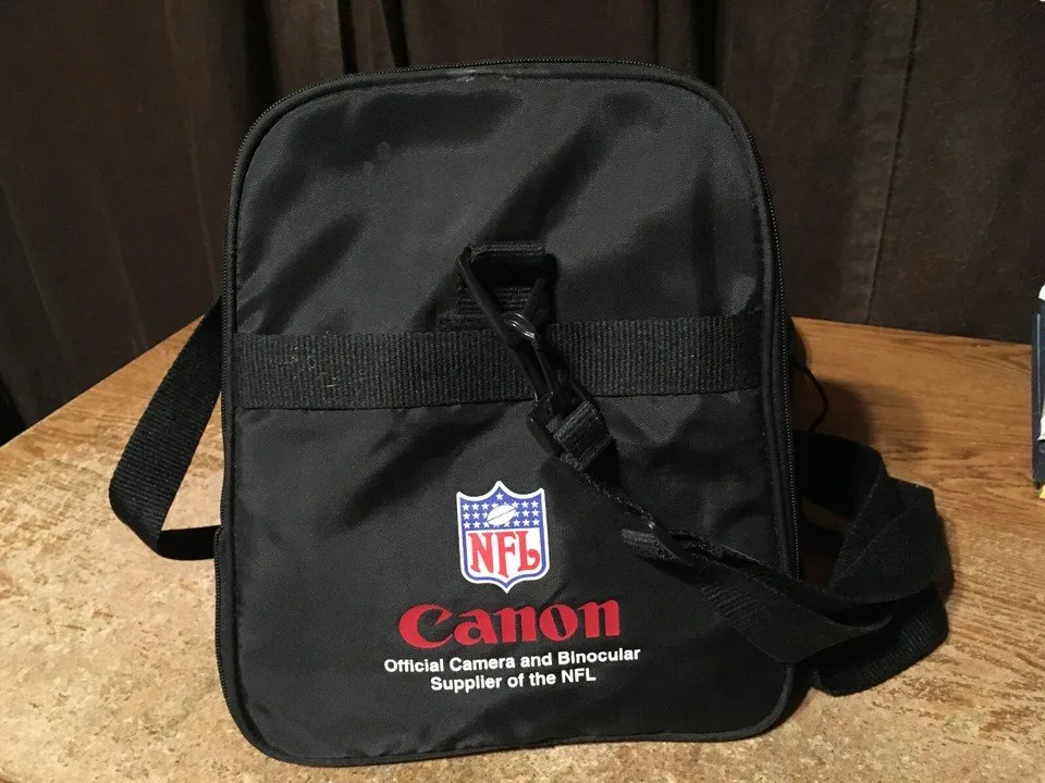 VINTAGE CANON CAMERA NFL ADVERTISING COLLAPSIBLE DUFFEL BAG 18 X image indicator(4)