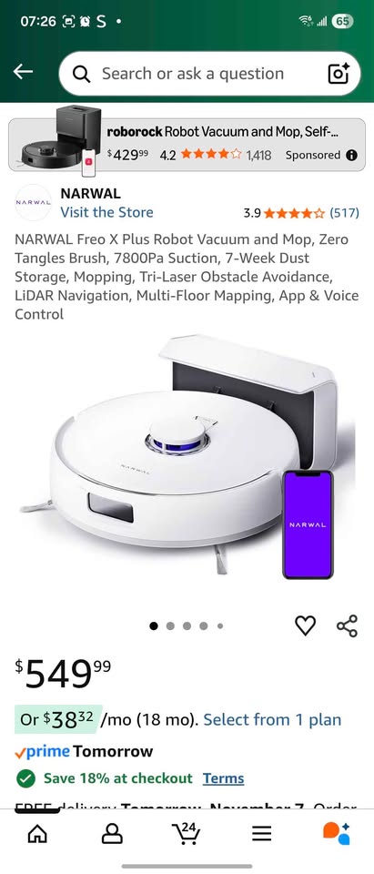 Robot vacuum and mop NARWAL - photo 2