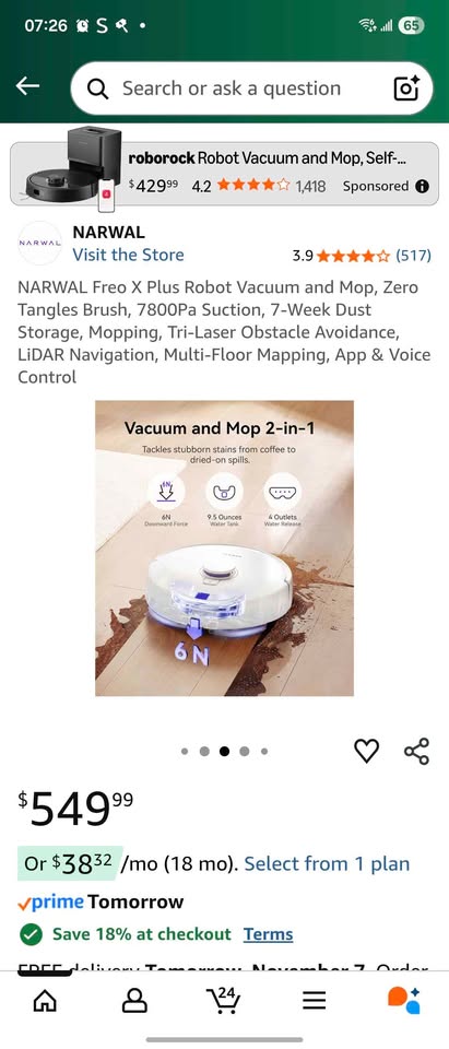 Robot vacuum and mop NARWAL - photo 4