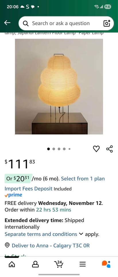 Japanese Noguchi Style Lamp - photo 2