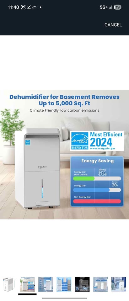 Vellgoo Max 120 Pint Dehumidifier with Pump - photo 4