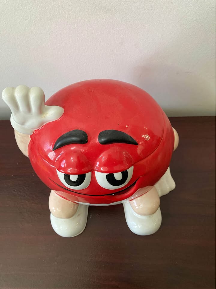 Vintage Red M&M Cookie Jar - photo 2