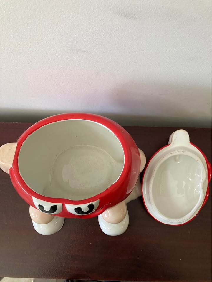 Vintage Red M&M Cookie Jar - photo 3